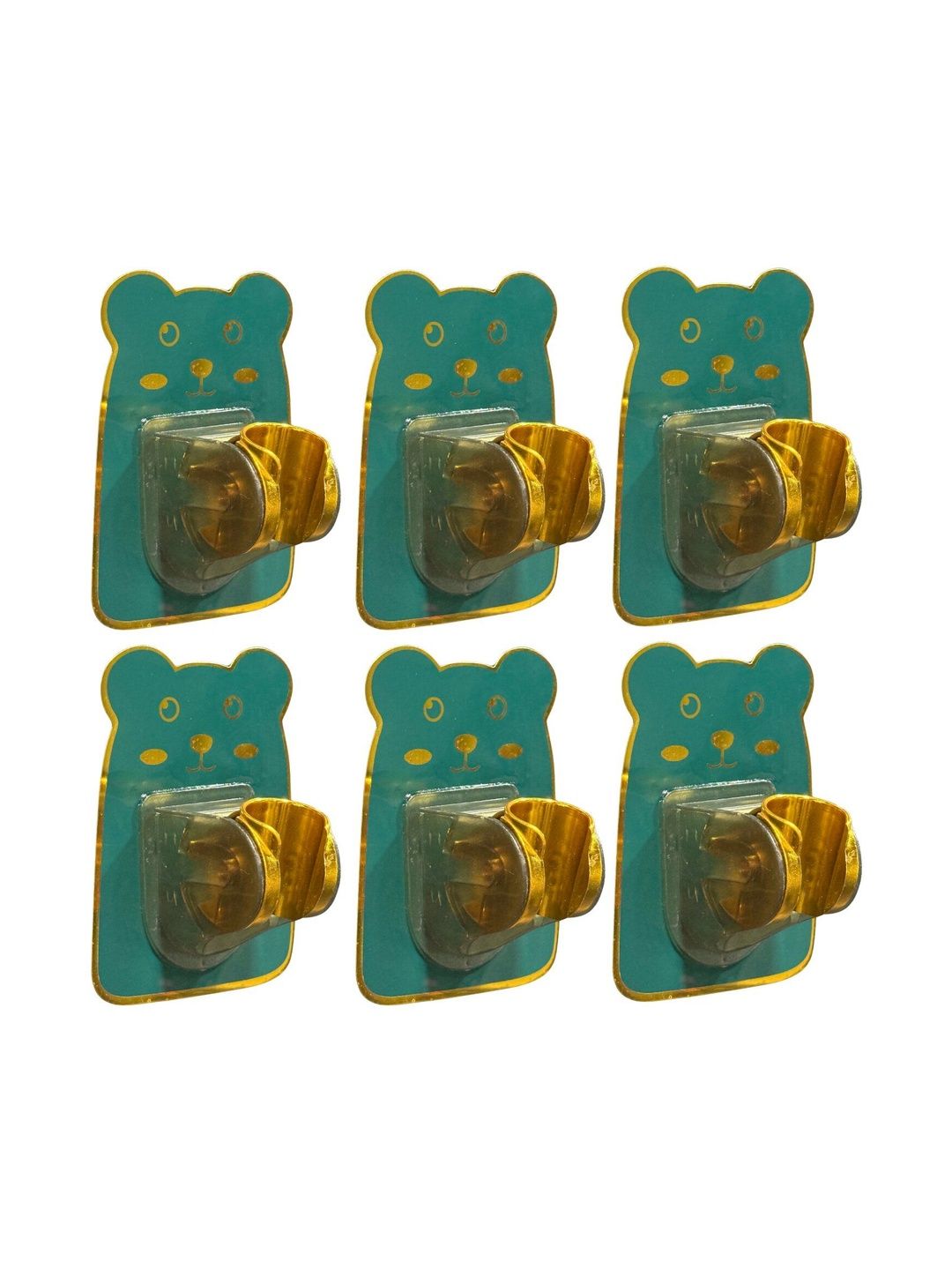 BESTZONE RETAIL MALL 6-Pcs Green Self Adhesive Shower Head Broom & Mop Holder Bracket Hook-image-48