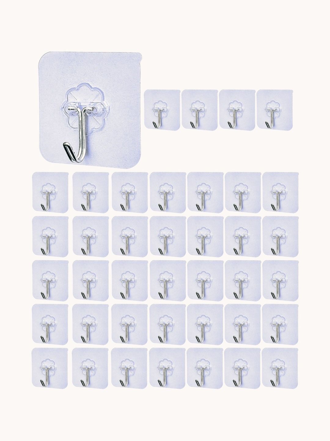 BESTZONE RETAIL MALL 40-Pcs Transparent Self Adhesive Hooks-picture-11