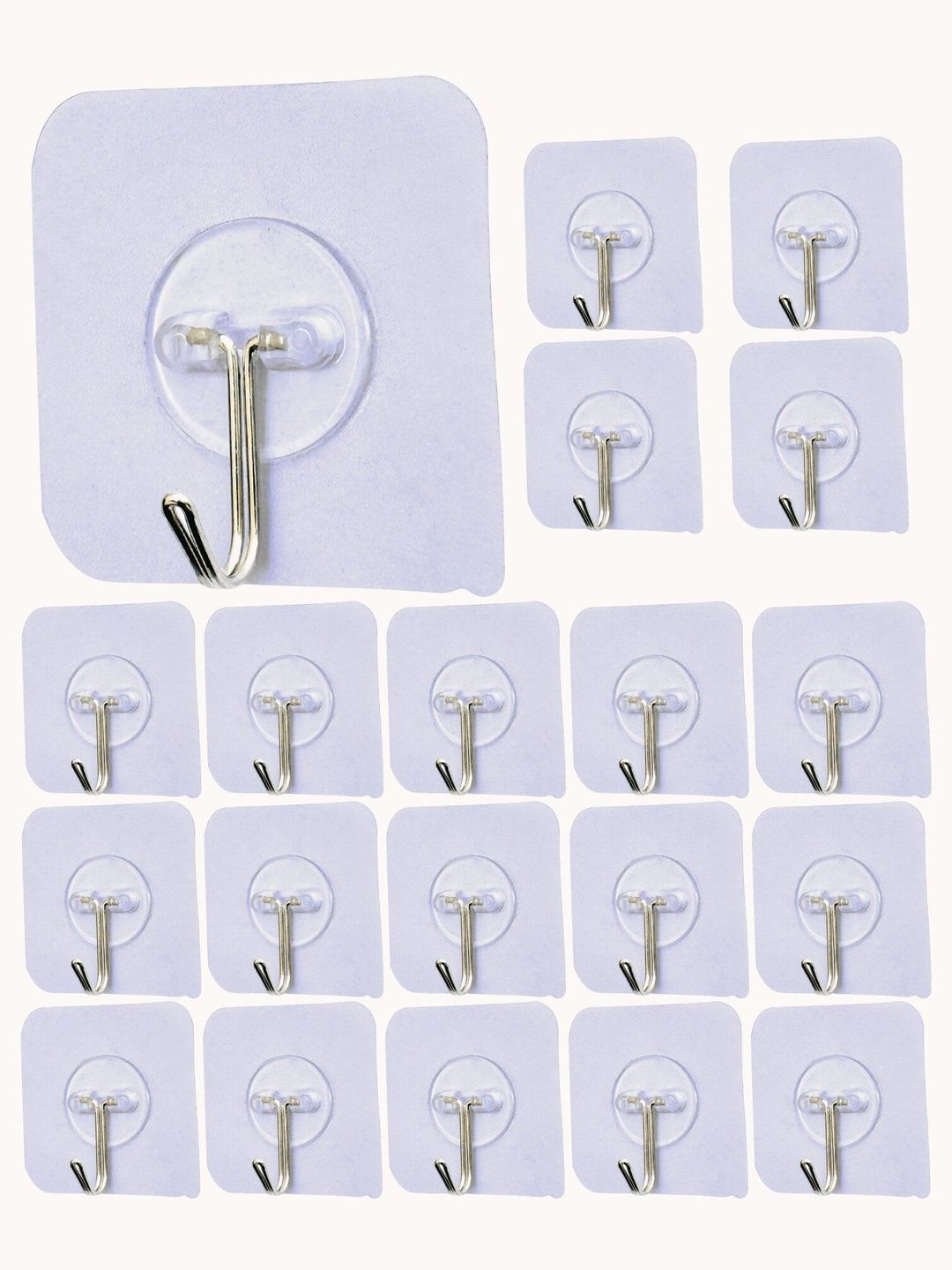 BESTZONE RETAIL MALL 20-Pcs Transparent Self Adhesive Hooks-picture-20