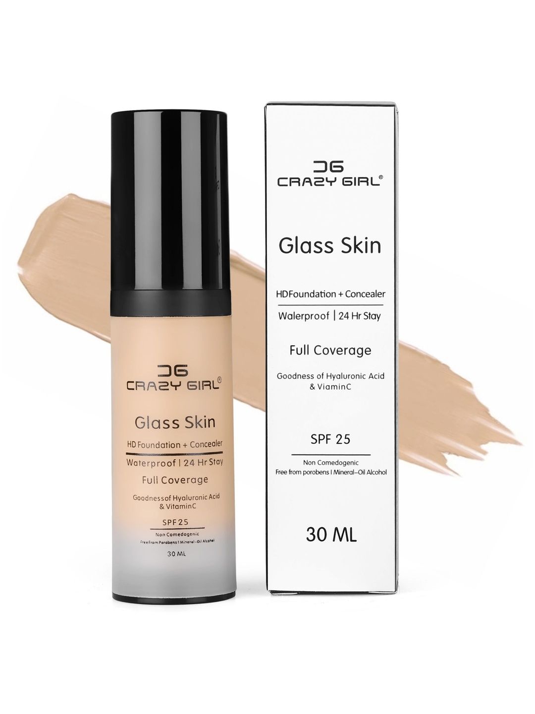 Crazy Girl HD Base Liquid Foundation + Concealer - 30 ml - 102-picture-50