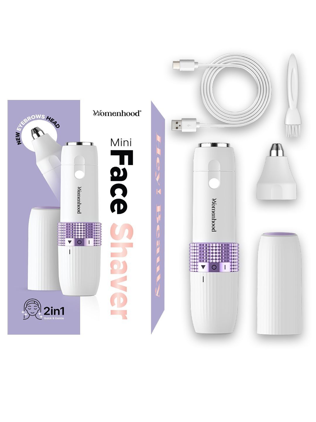 Womenhood Rechargeable Mini Face Shaver & Eyebrow Trimmer-image-38