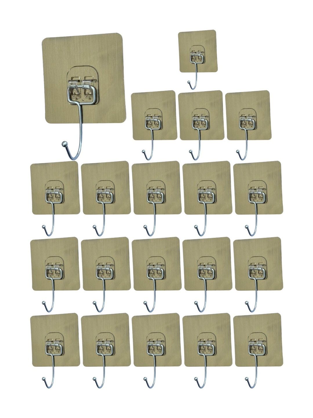 BESTZONE RETAIL MALL 20-Pcs Beige Self Adhesive Wall Mount Sticker Hanger Hooks-picture-37
