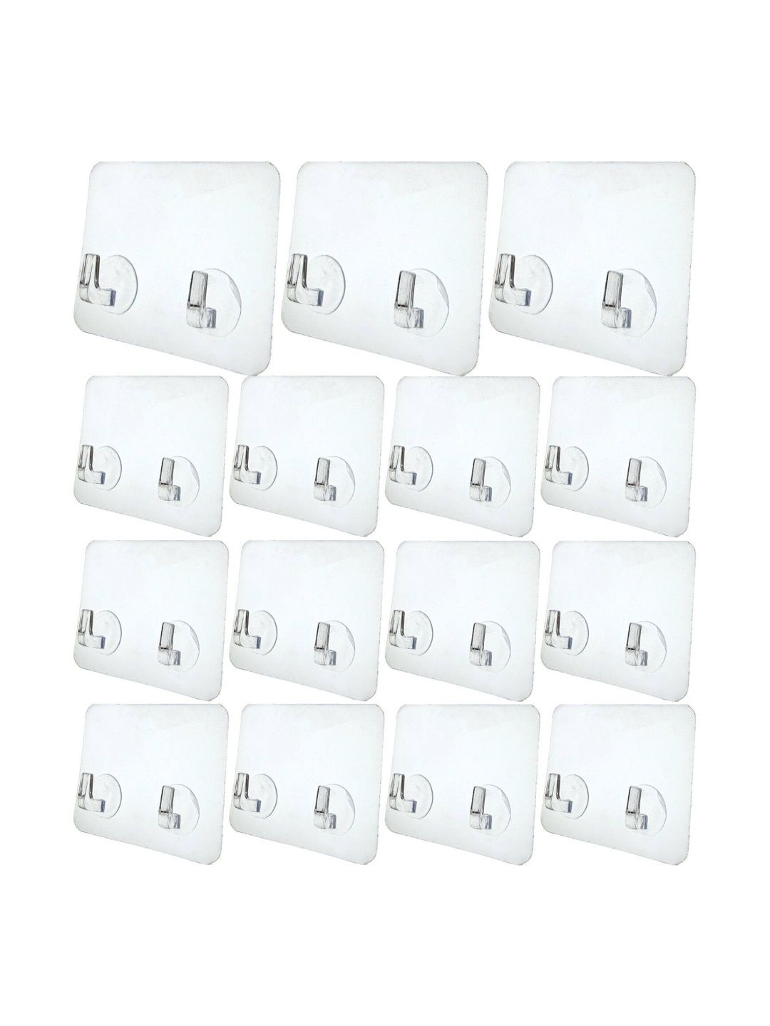 BESTZONE RETAIL MALL Set Of 15 Transparent Self Adhesive No Drill Hanger Hooks-picture-49