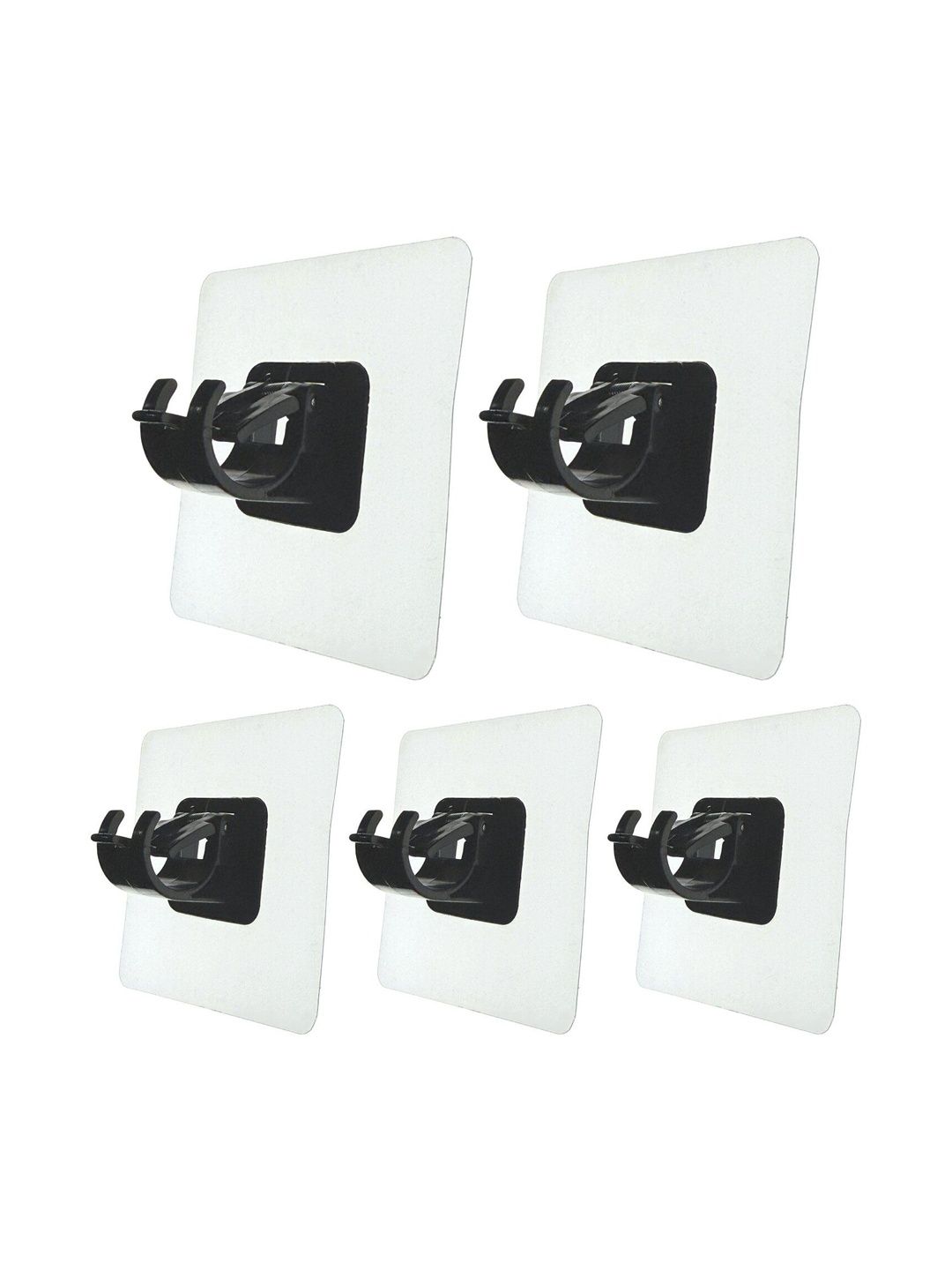 BESTZONE RETAIL MALL 5-Pcs Black Self Adhesive Curtain Rod Holder Hooks-image-45