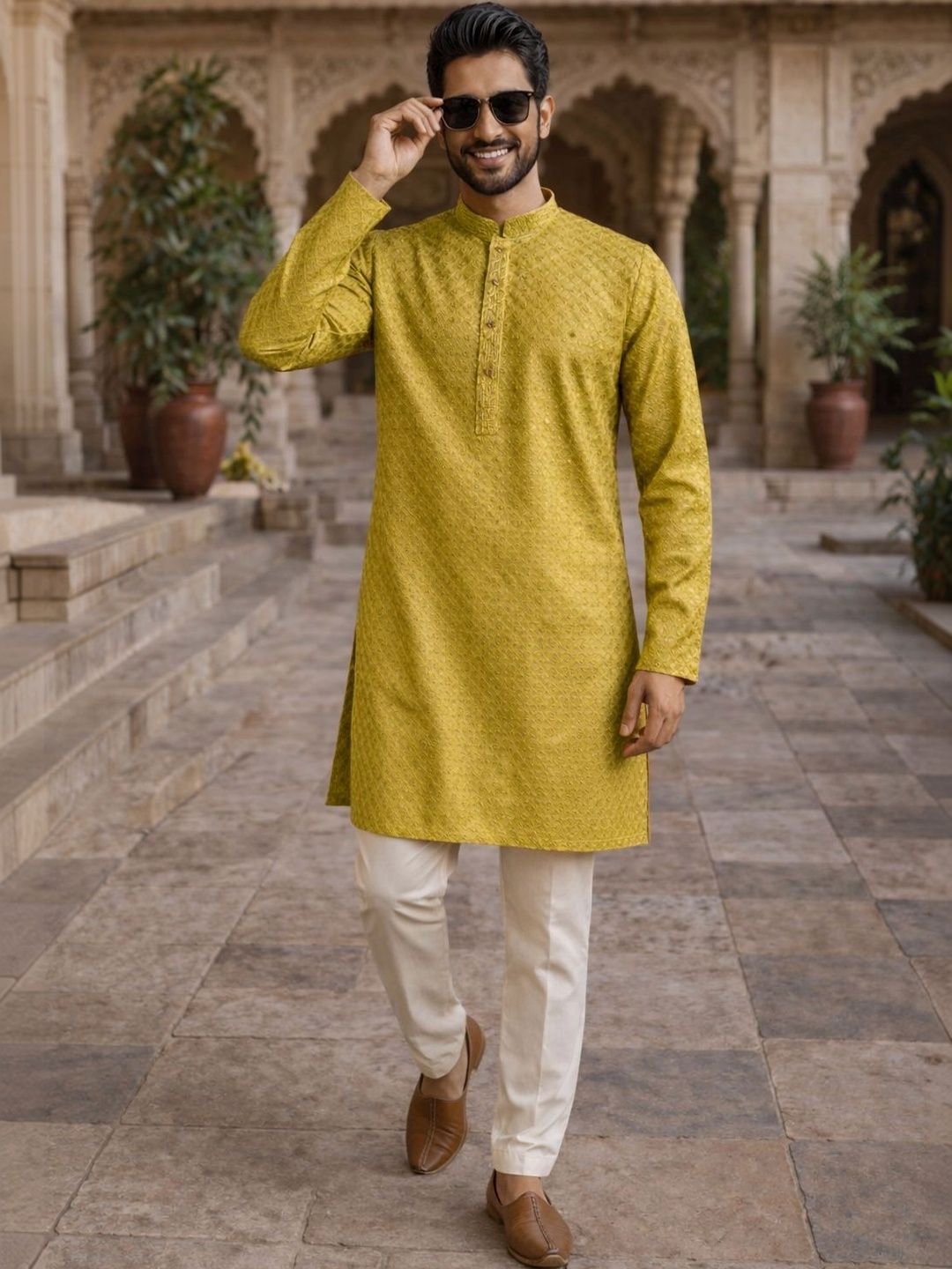 HERE&NOW Men Ethnic Motifs Embroidered Sequinned Kurta-picture-54