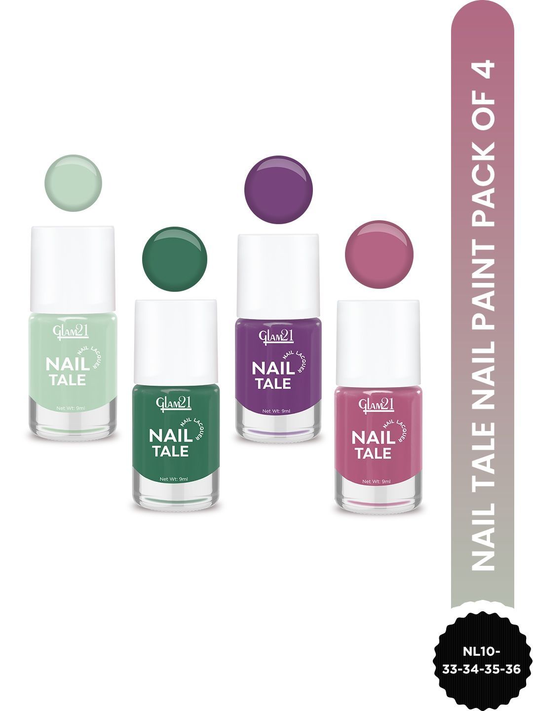 GLAM21 Set Of 4 Nail Tale Nail Lacquer - 9 ml Each -33 - 34 - 35 - 36-picture-10