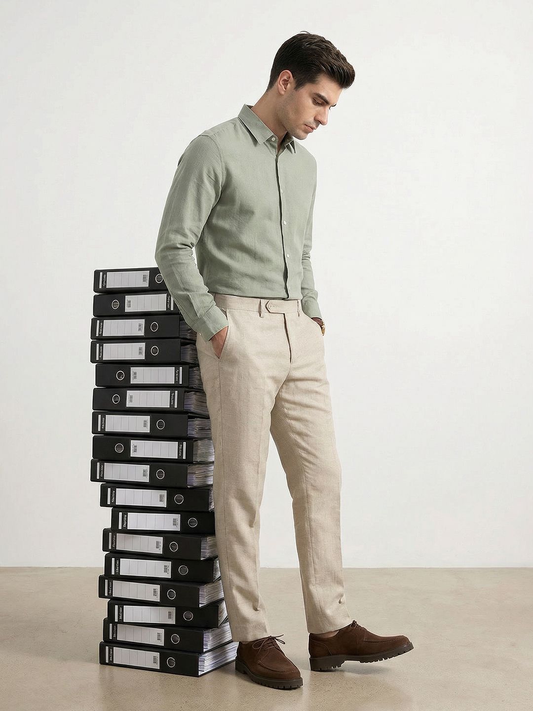 INVICTUS Men Checked Slim Fit Formal Trousers-picture-16