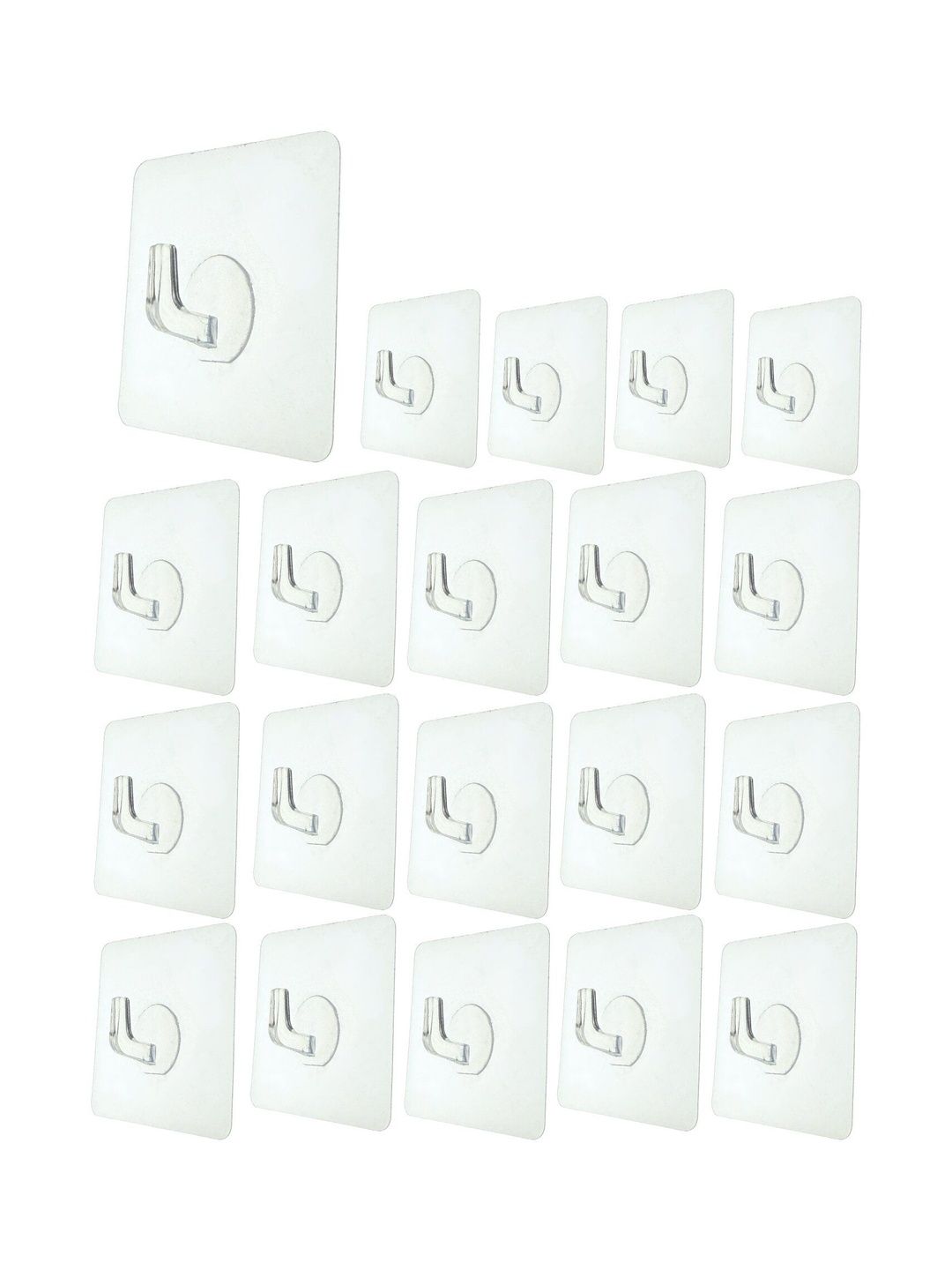 BESTZONE RETAIL MALL 20-Pcs Transparent Self Adhesive Hooks For Clothes Kitchen Bathroom-picture-13