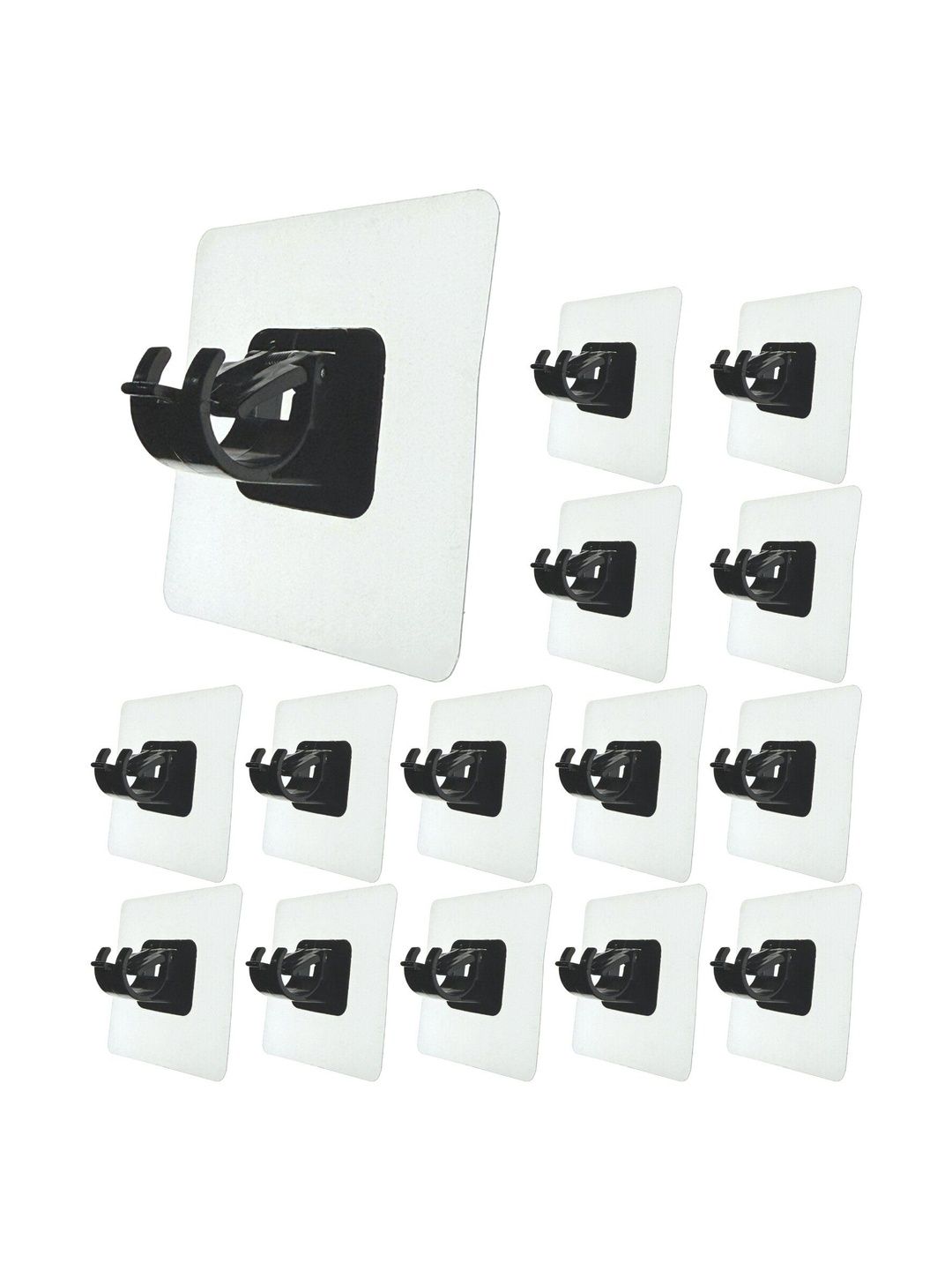 BESTZONE RETAIL MALL 15-Pcs Black Self Adhesive Curtain Rod Holder Hooks-image-44