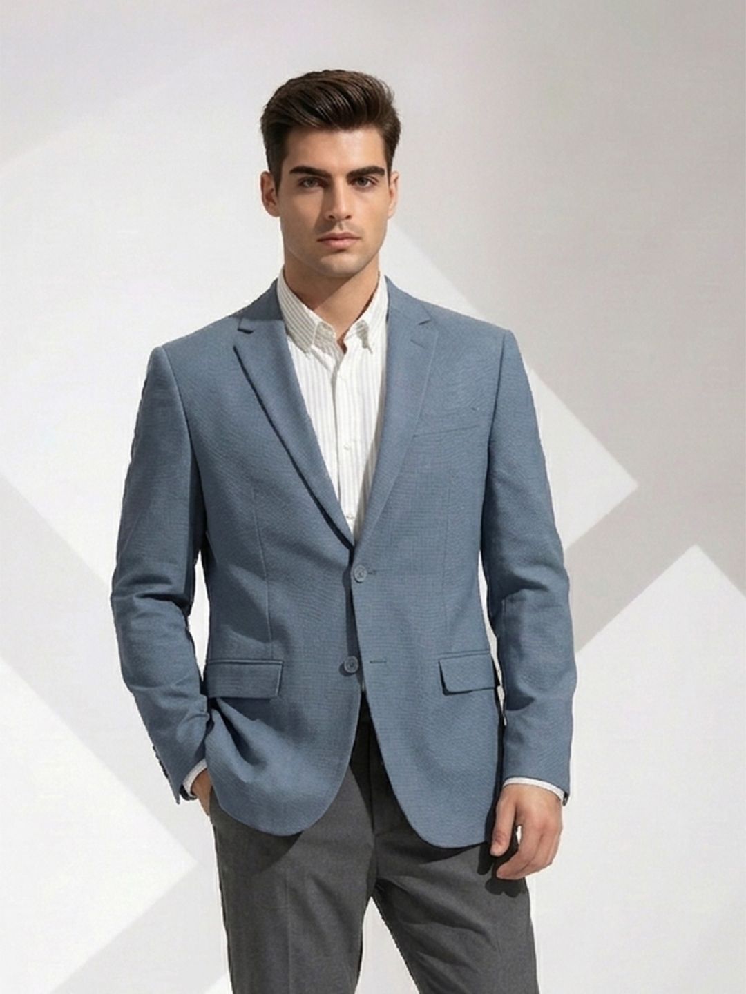 INVICTUS Textured Single Breasted Formal Blazer-picture-36