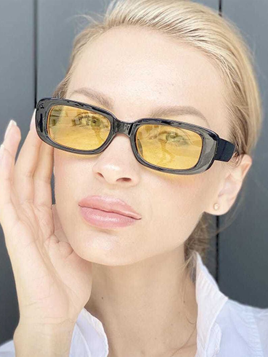 EYMEN I Unisex Yellow Sunglasses with-image-8