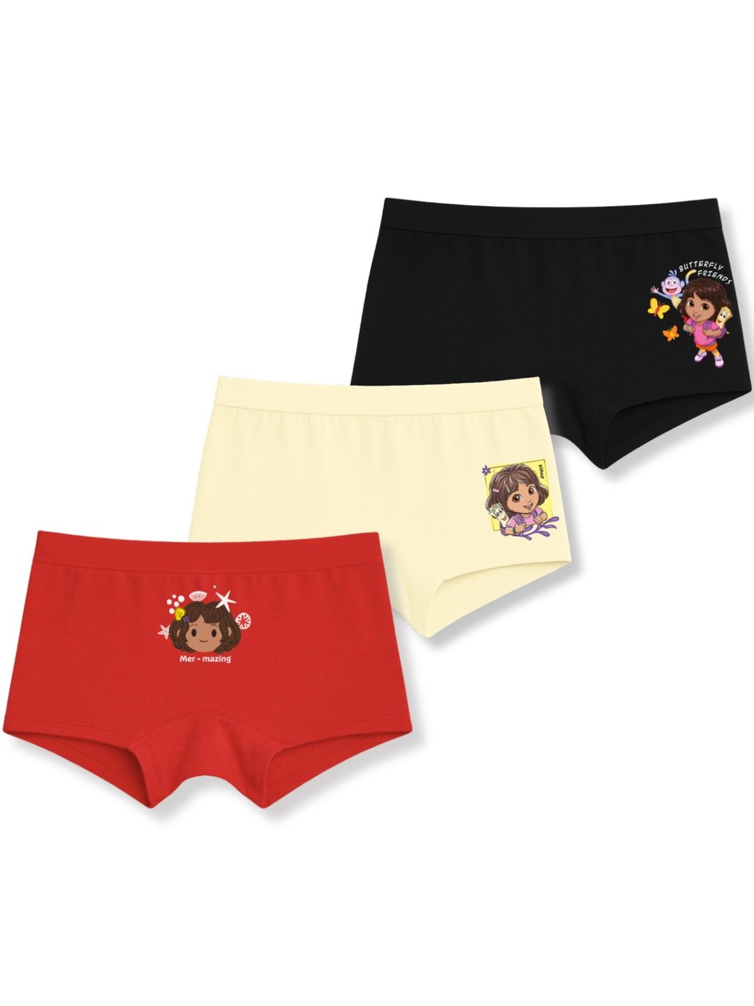 Button Bear Girls Pack of 3 Printed Cotton Basic Briefs-picture-37