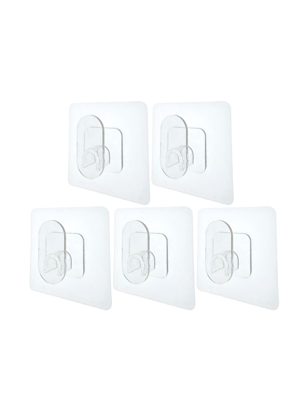 BESTZONE RETAIL MALL Set Of 5 Transparent Self Adhesive No Drill Heavy Duty Hooks-image-7