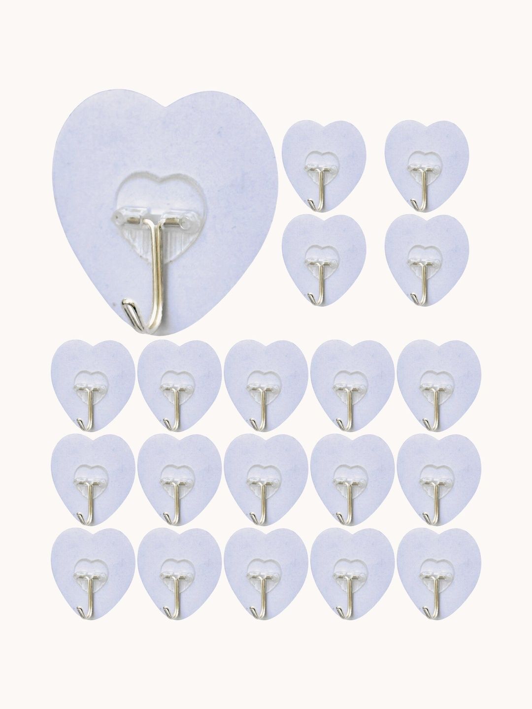 BESTZONE RETAIL MALL 20-Pcs Transparent Self Adhesive Wall Mount Sticker Hanger Hooks-picture-33
