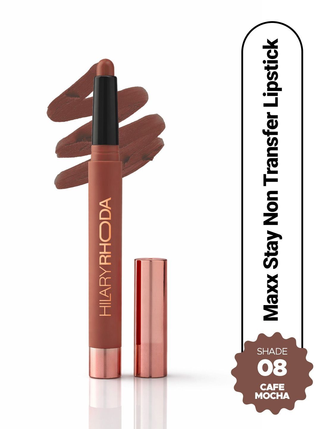 Hilary Rhoda Maxx Stay Non Transfer Lip Crayon Lipstick -Cafe Mocha - Shade 08 - 1.5 g-picture-7