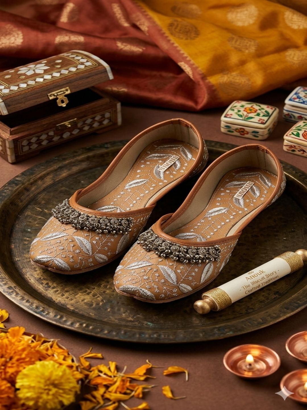Anouk Women Embellished Mojaris Flats-picture-14