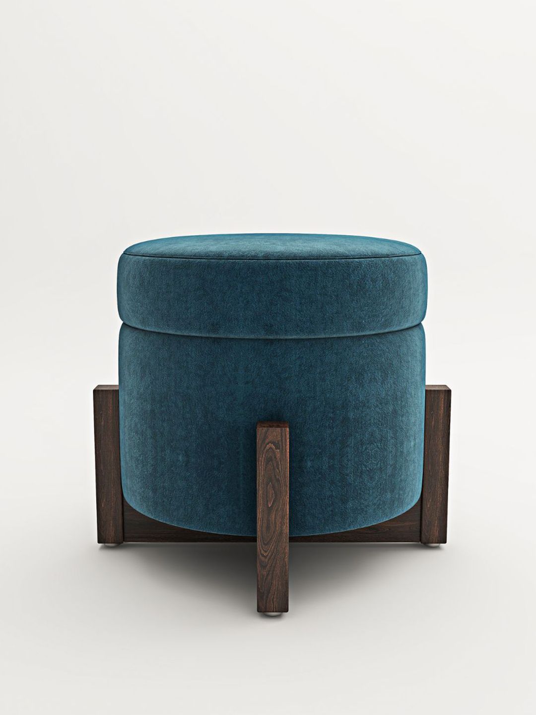 Horizontal Eight Blue Round Ottomans-image-17