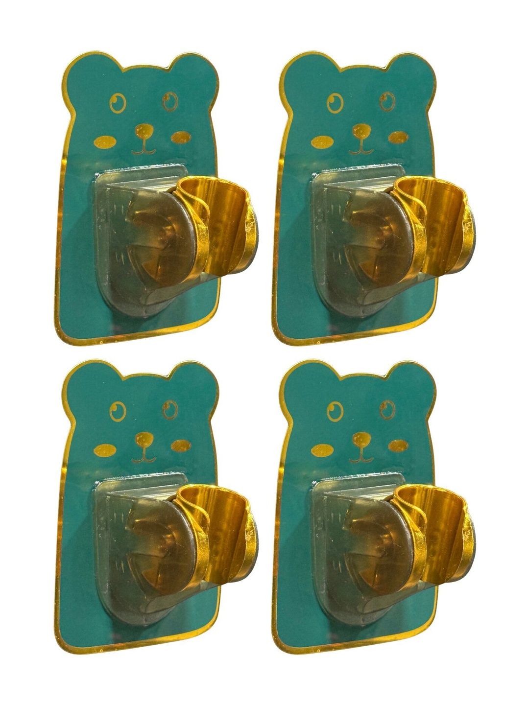 BESTZONE RETAIL MALL 4-Ps Green Self Adhesive Shower Head Broom & Mop Holder Bracket Hooks-image-47