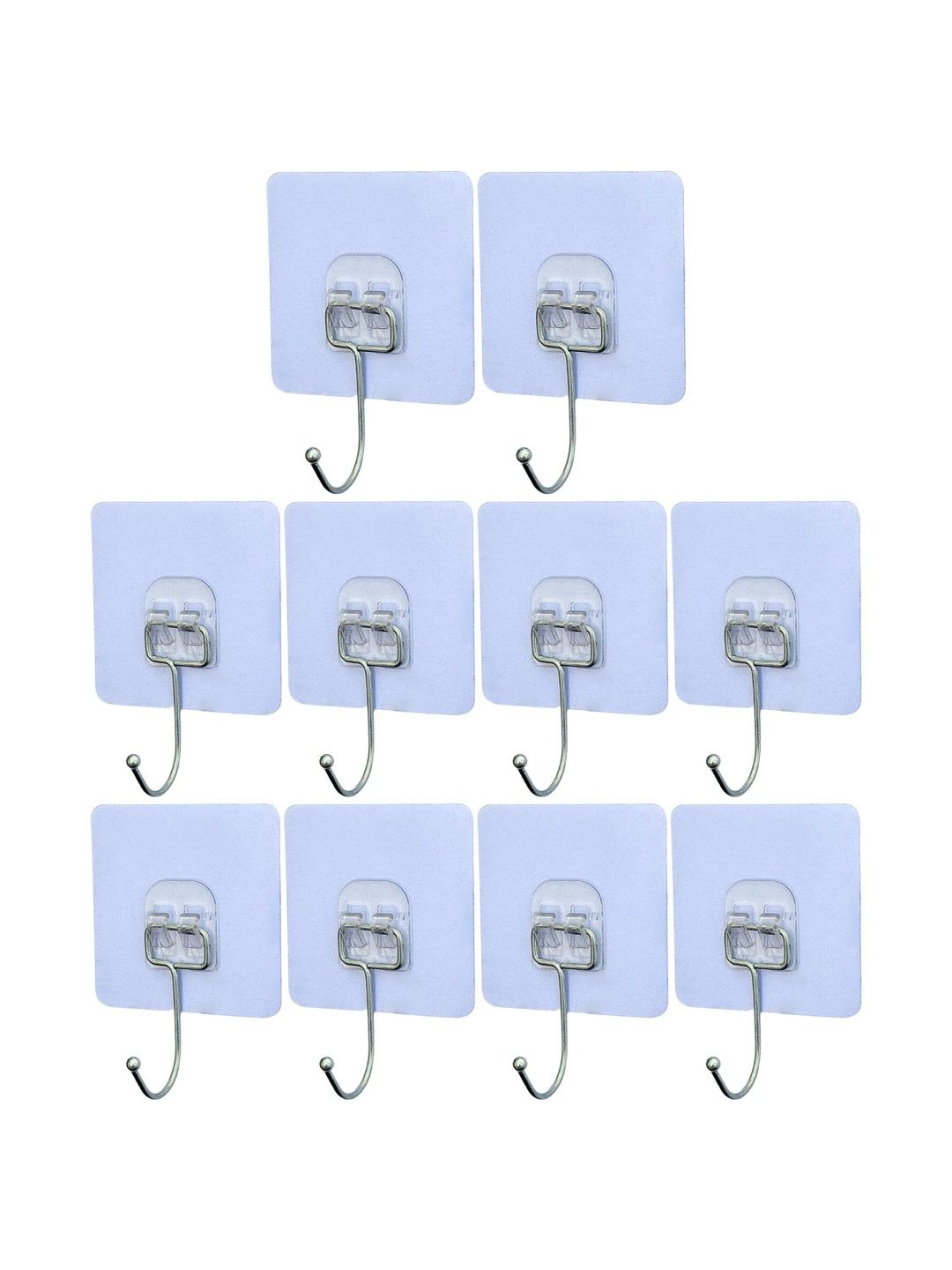 BESTZONE RETAIL MALL 10-Pcs Transparent Self Adhesive Wall Hooks-picture-11