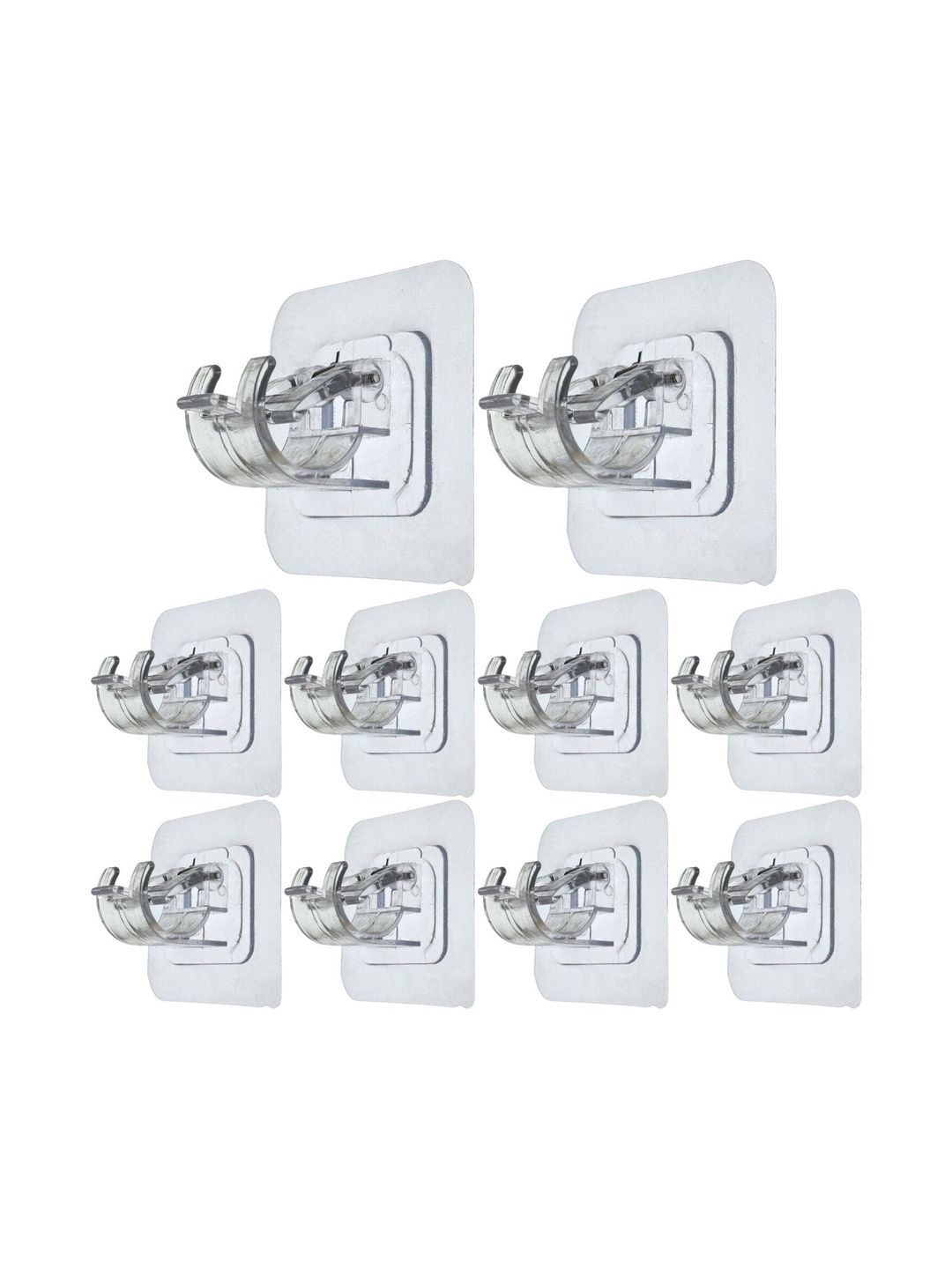 BESTZONE RETAIL MALL 10-Pcs Transparent Self Adhesive Curtain Rod Holder Hooks-picture-30