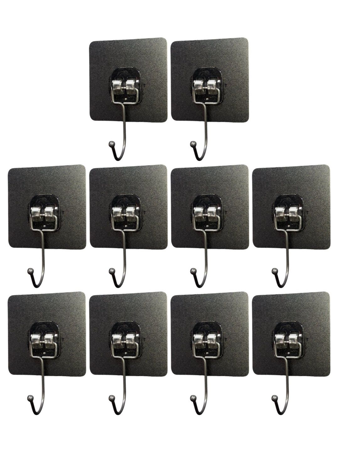 BESTZONE RETAIL MALL 10-Pcs Black Self Adhesive Wall Hooks-image-46