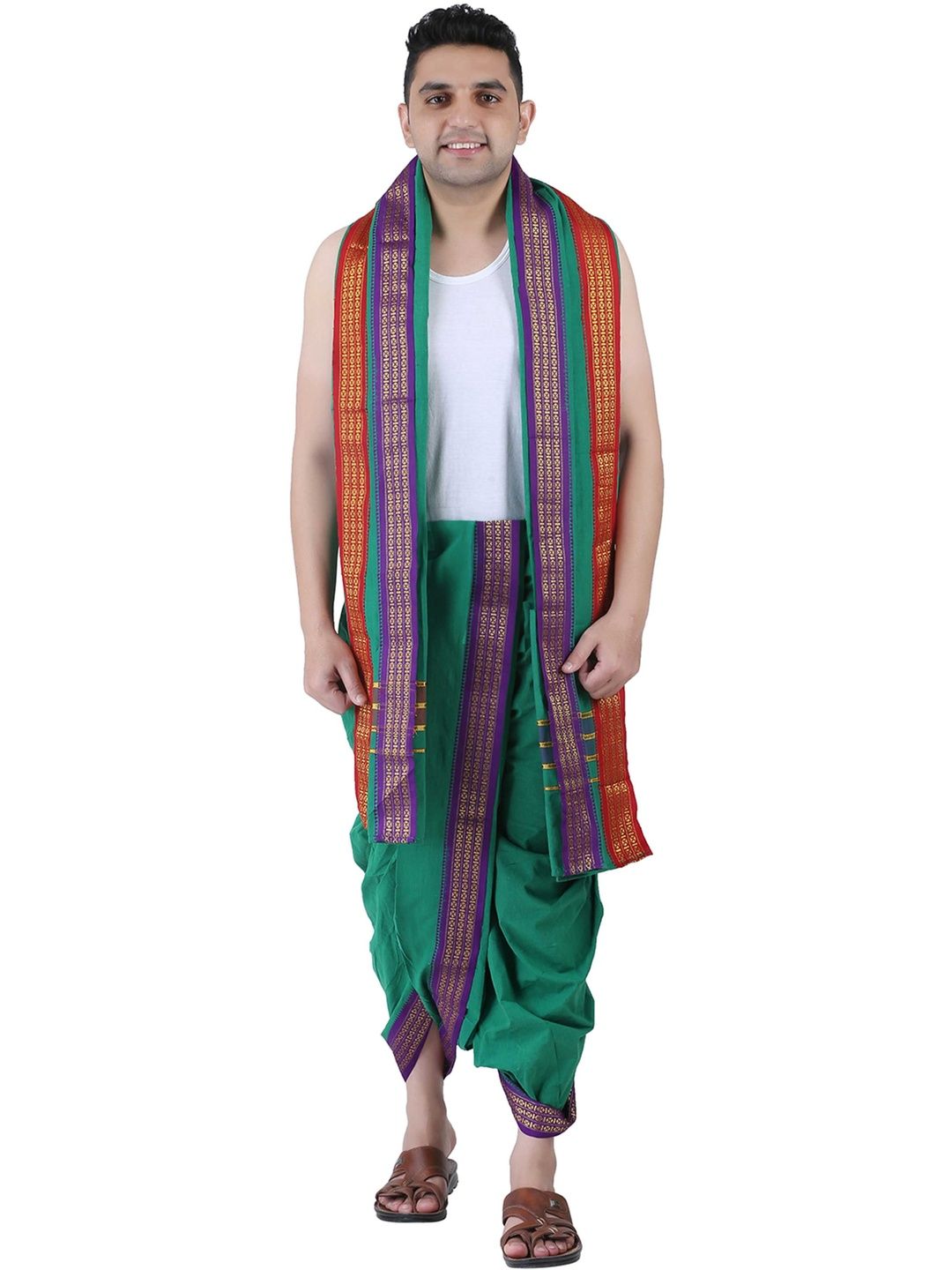 PRAKASAM COTTON Men Cotton Dhoti Dhotis-picture-2