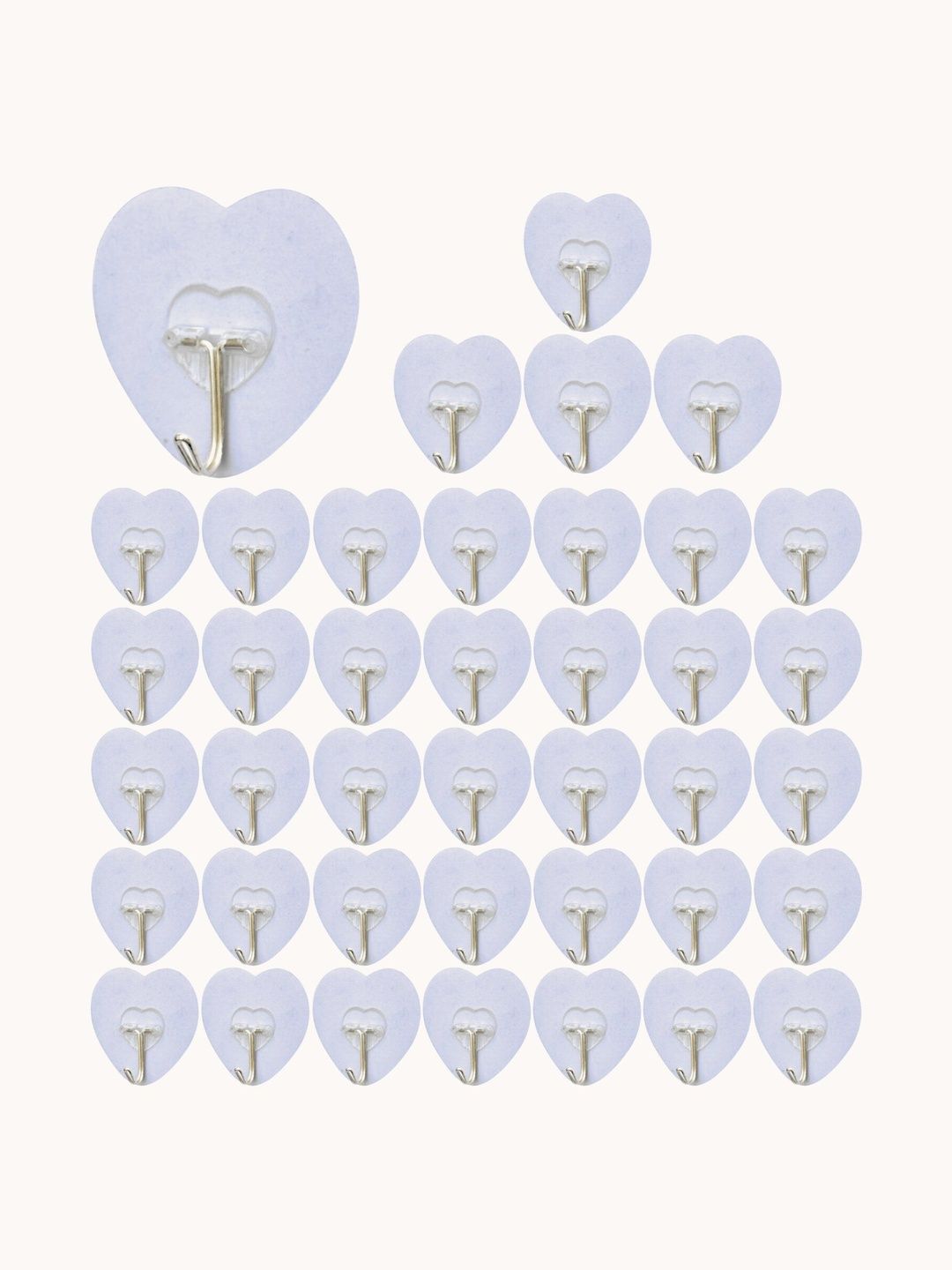 BESTZONE RETAIL MALL 40-Pcs Transparent Self Adhesive Wall Mount Sticker Hanger Hooks-picture-53