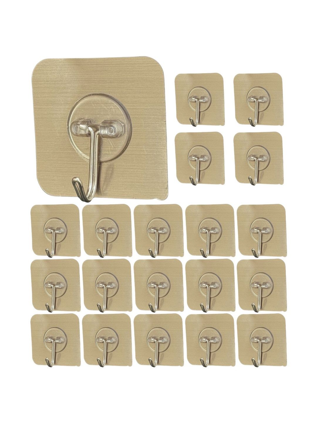 BESTZONE RETAIL MALL 20-Pcs Beige Self Adhesive Wall Hooks-picture-58