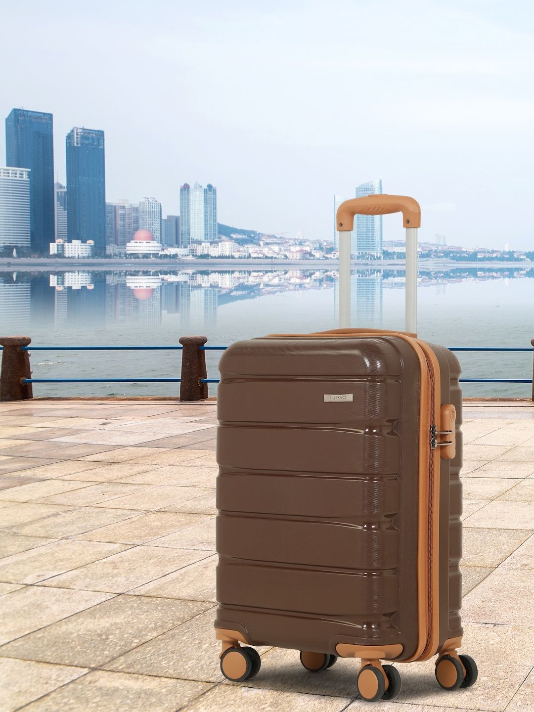 Teakwood Leathers Unisex Textured Water Resistant Cabin Trolley Suitcase-picture-36
