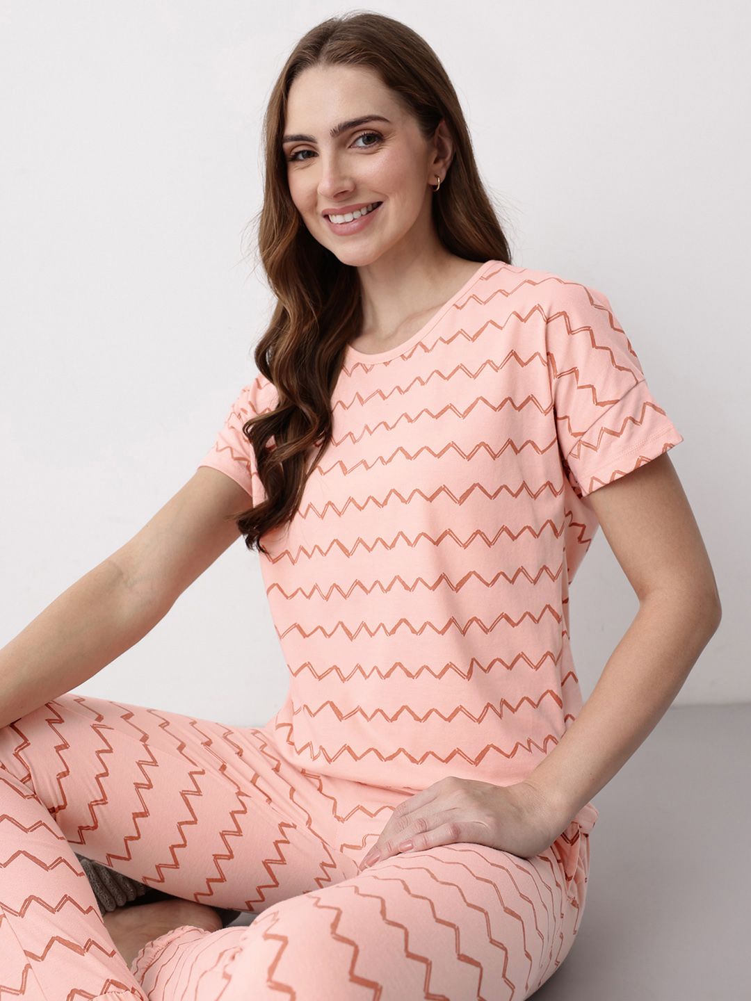 Mast & Harbour Geometric Printed Night suit-picture-42