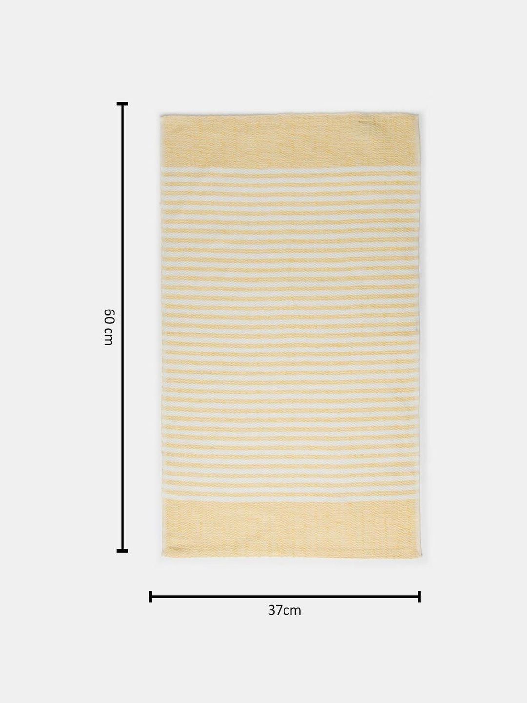 Fabindia Yellow & White 2 Piece Striped Cotton 270 GSM Towel Set-image-38