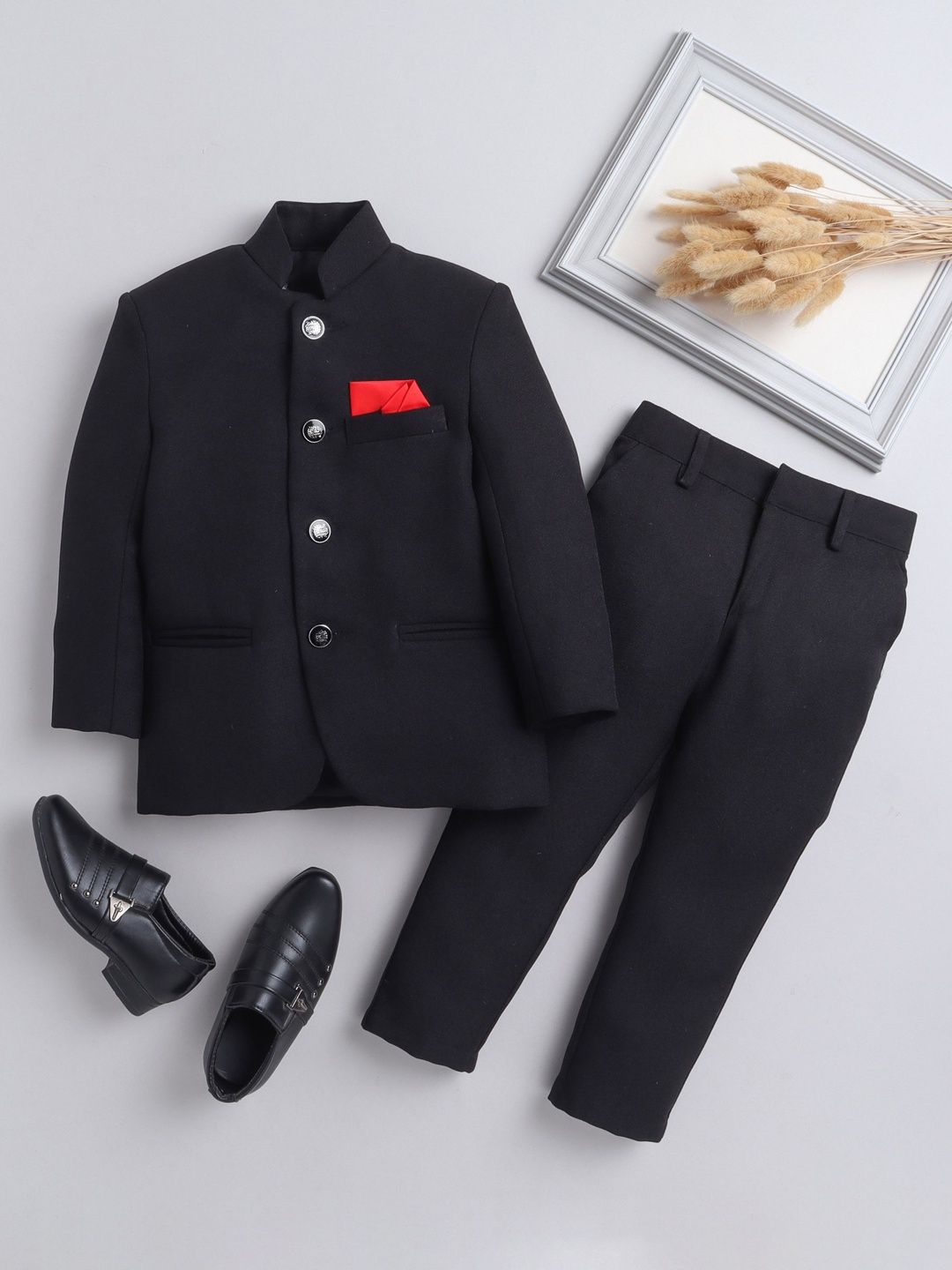 KALINI Boys Mandarin Collar 2-Piece Jodhpuri Suit-picture-25