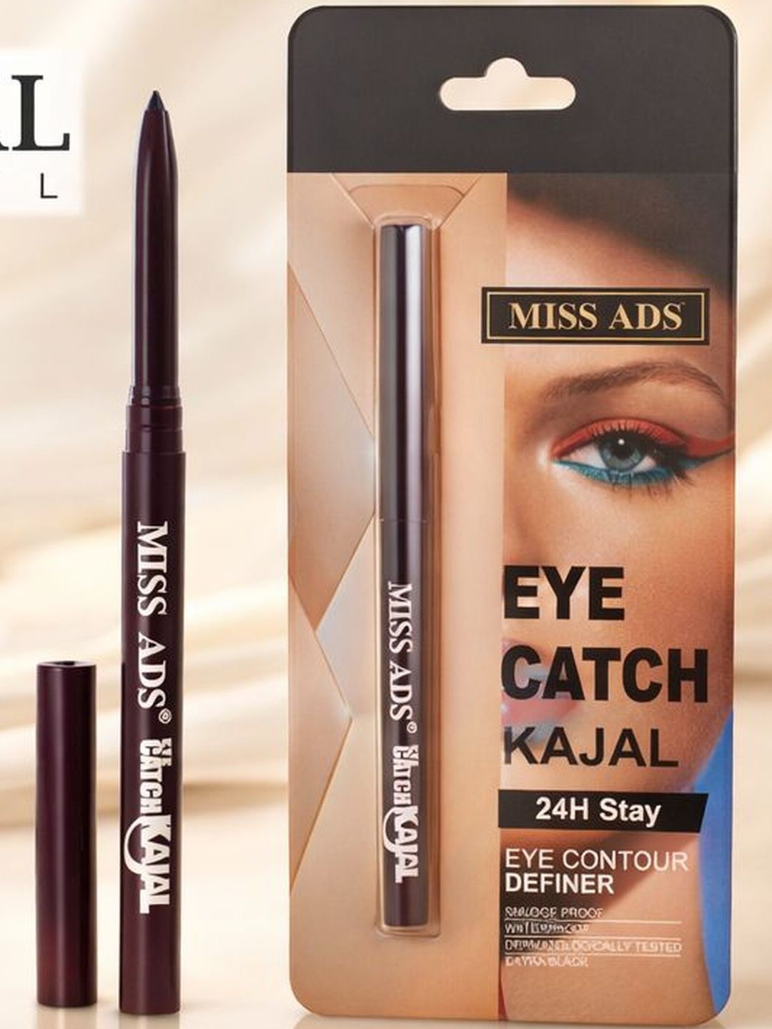 MISS ADS 24H Smudge Proof Eye Catch Pencil - 15 g- Extra Black-image-10