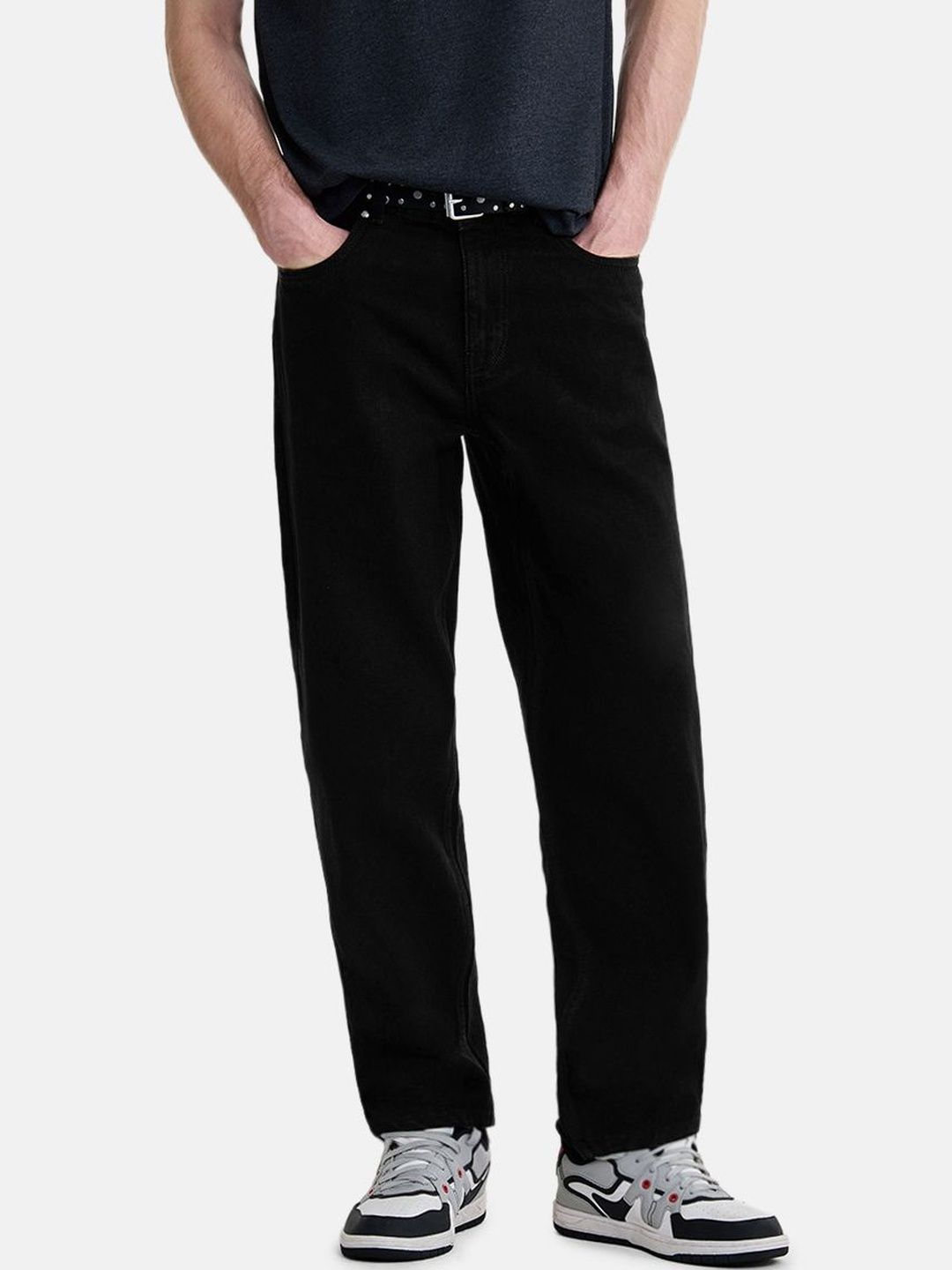 Snitch Black Mid-rise Barrel Fit Jeans Jeans