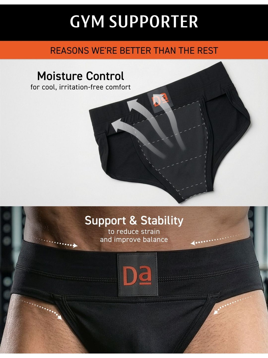 DAMENSCH Pack Of 3 Moisture Wicking Durable Supportive Design Gym Supporter Briefs-picture-37