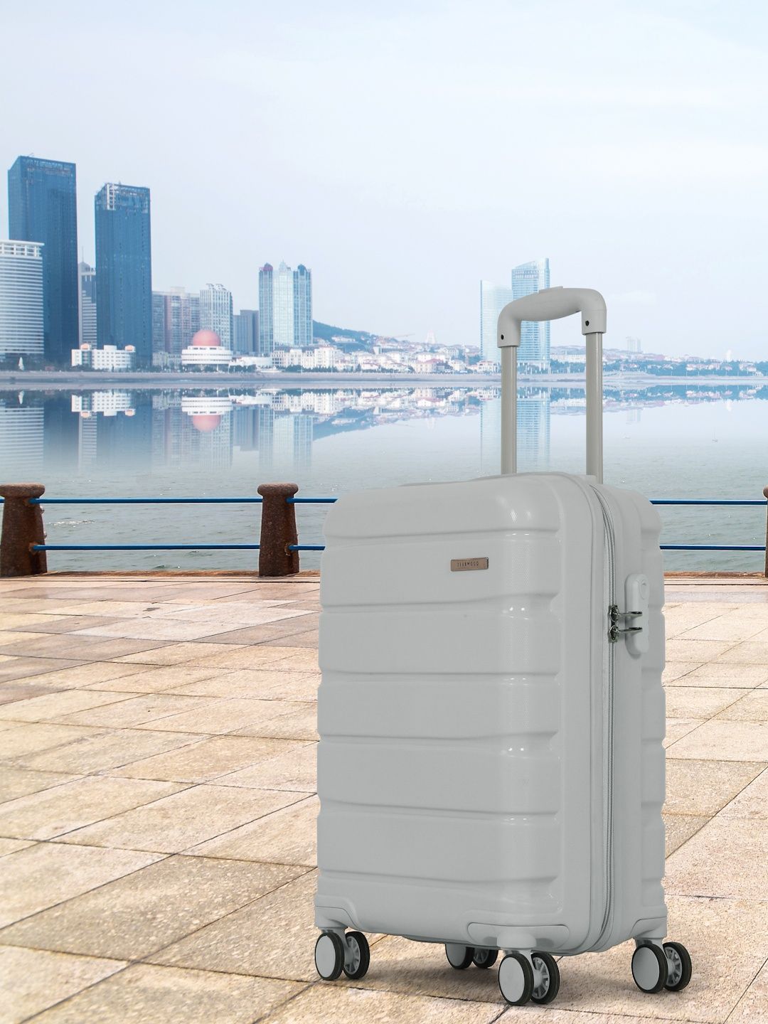 Teakwood Leathers Unisex Textured Water Resistant Cabin Trolley Suitcase-image-30