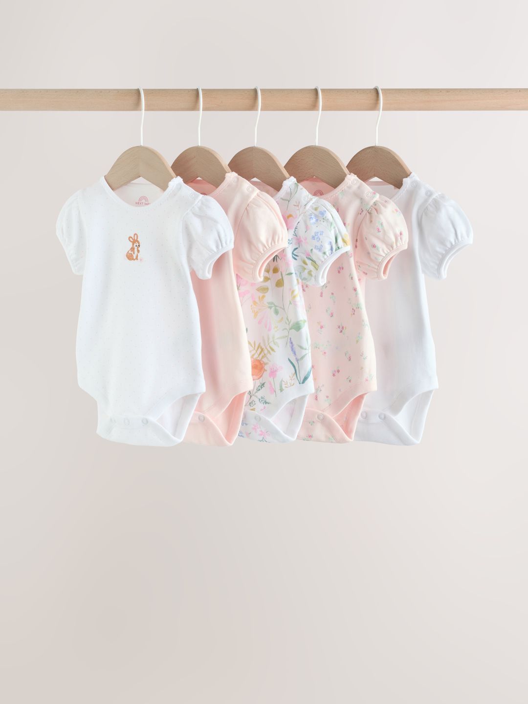 NEXT Kids Girls Pack Of 5 Pure Cotton Bodysuit-picture-35