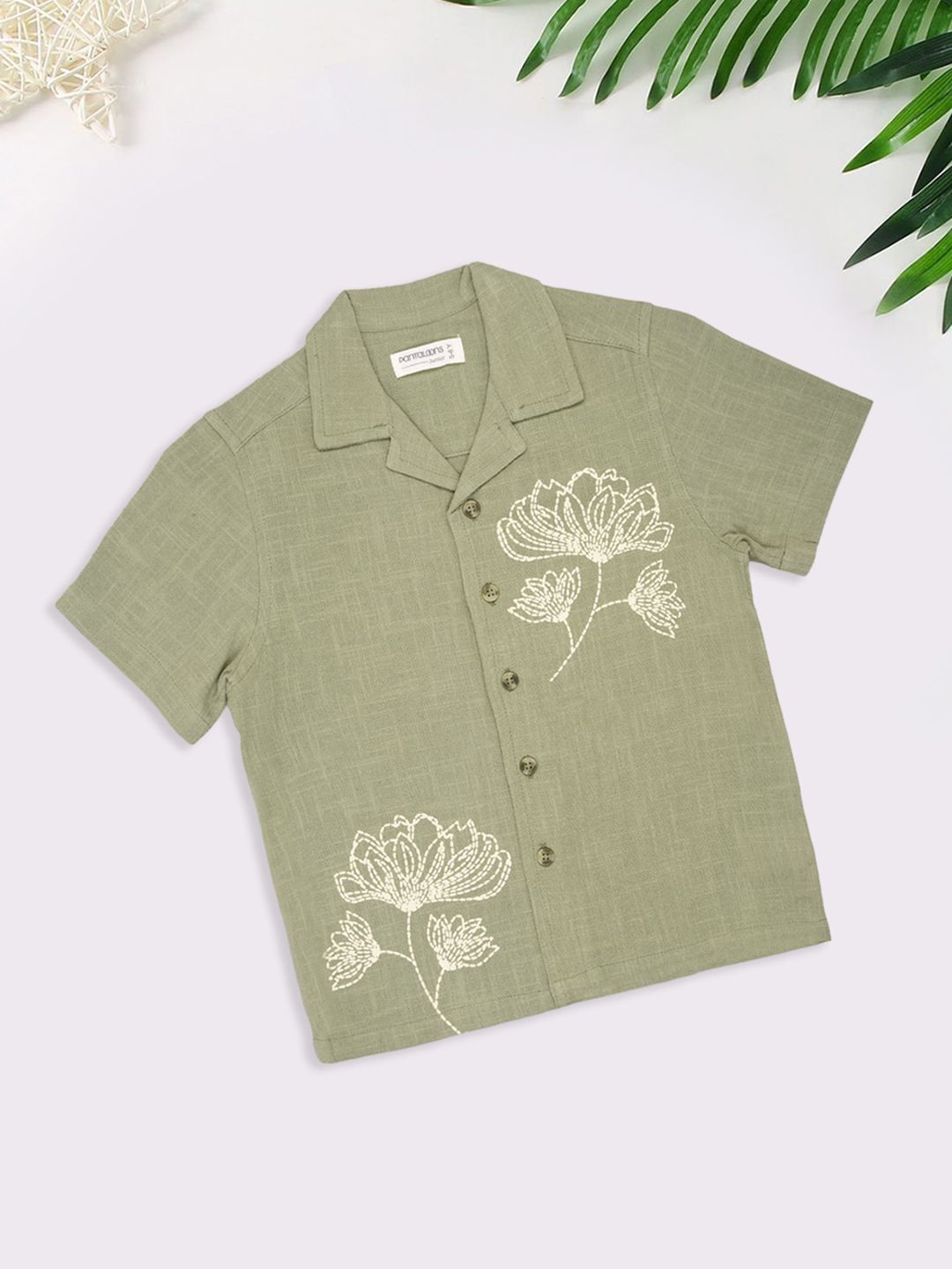 Pantaloons Junior Boys Floral Printed Casual Shirt-picture-11