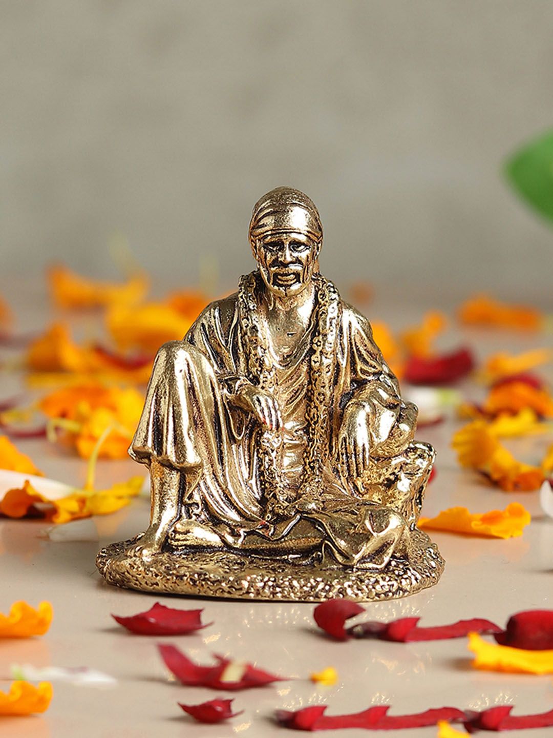 HABERE INDIA Gold-Toned Brass Sai Baba Idol-picture-16