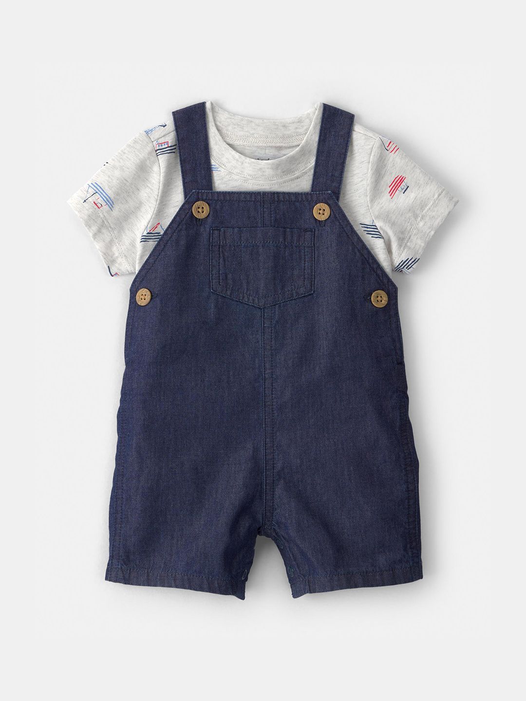 Carter's Infant Boys Printed Dungaree With T-Shirt-picture-15