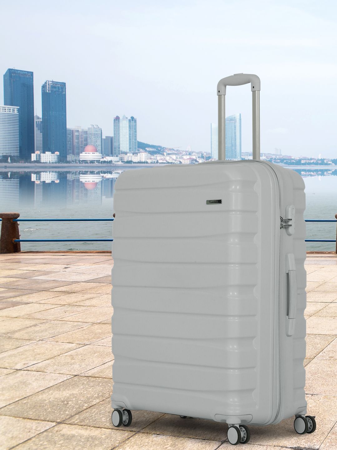 Teakwood Leathers Unisex Textured Water Resistant Large Trolley Suitcase-picture-21