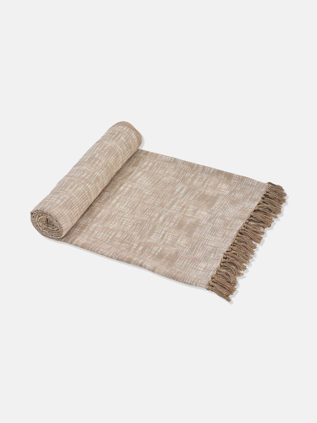 Fabindia Beige & Off White Woven Design Cotton Single Bed Covers-image-5