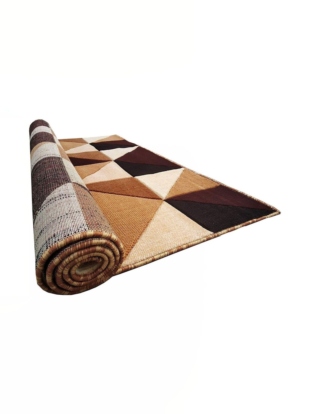 KAYNAT CARPET Gold-Toned Geometric Anti-Skid Woollen Carpet-image-8