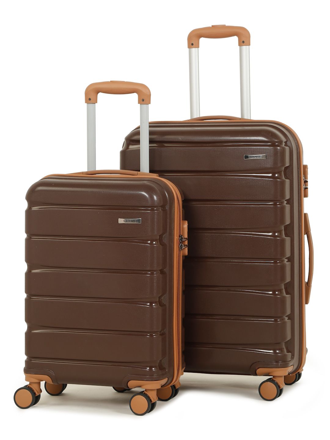 Teakwood Leathers Unisex Set Of 2 Textured Water Resistant Trolley Suitcase-picture-51