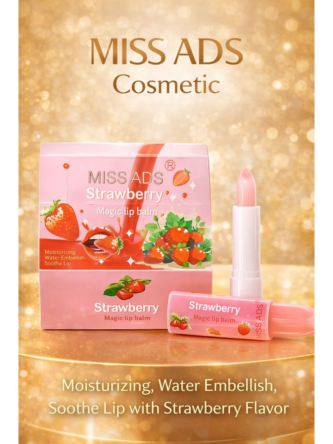 MISS ADS Strawberry Hydrating Lip Balm Stick - 15 g-image-35