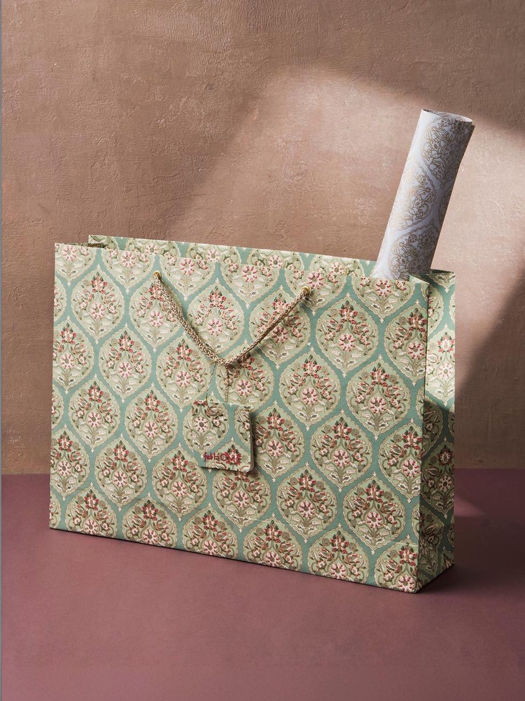 Fabindia Gulnaz Printed Paper Gift Bag-image-27