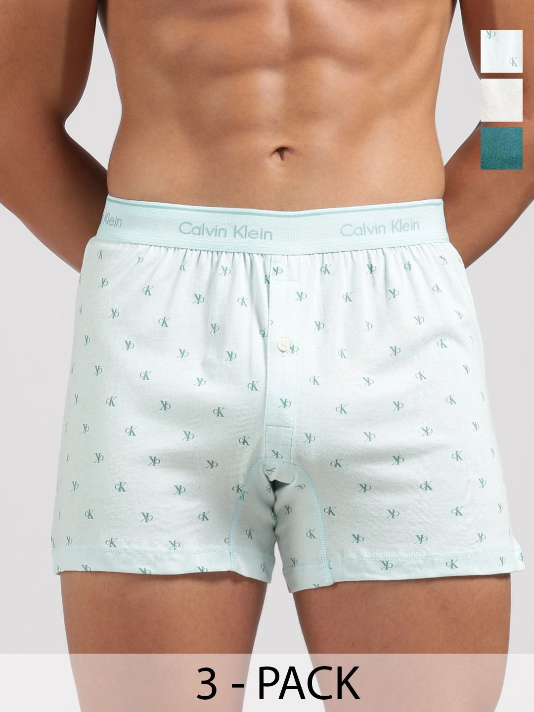 Calvin Klein Underwear Pack Of 3 Printed Mid-Rise Boxers-picture-28