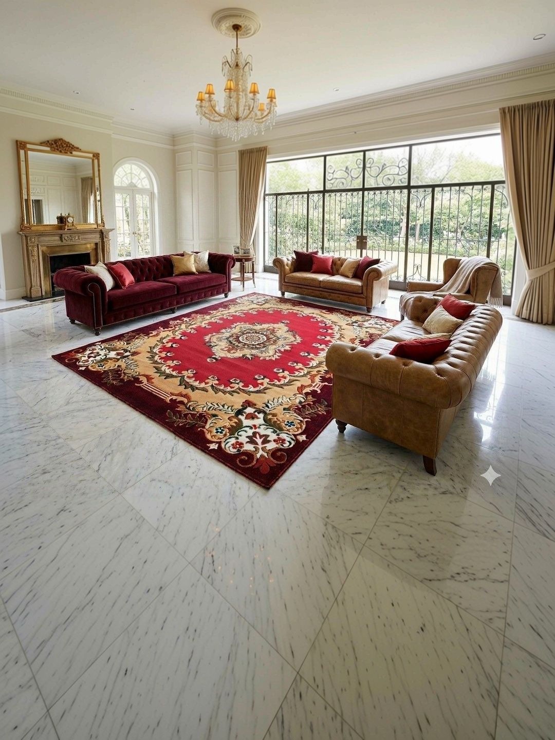 ZAMZAM CARPET Red Ethnic Motifs Anti-Skid Woollen Carpet-picture-31