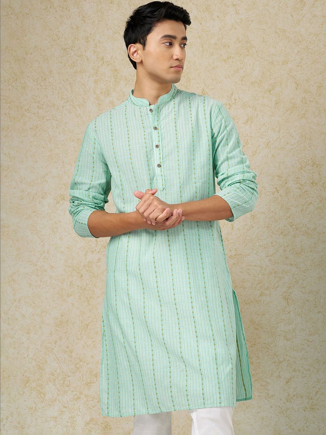 indus route by Pantaloons Men Thread Work Kurta-picture-35