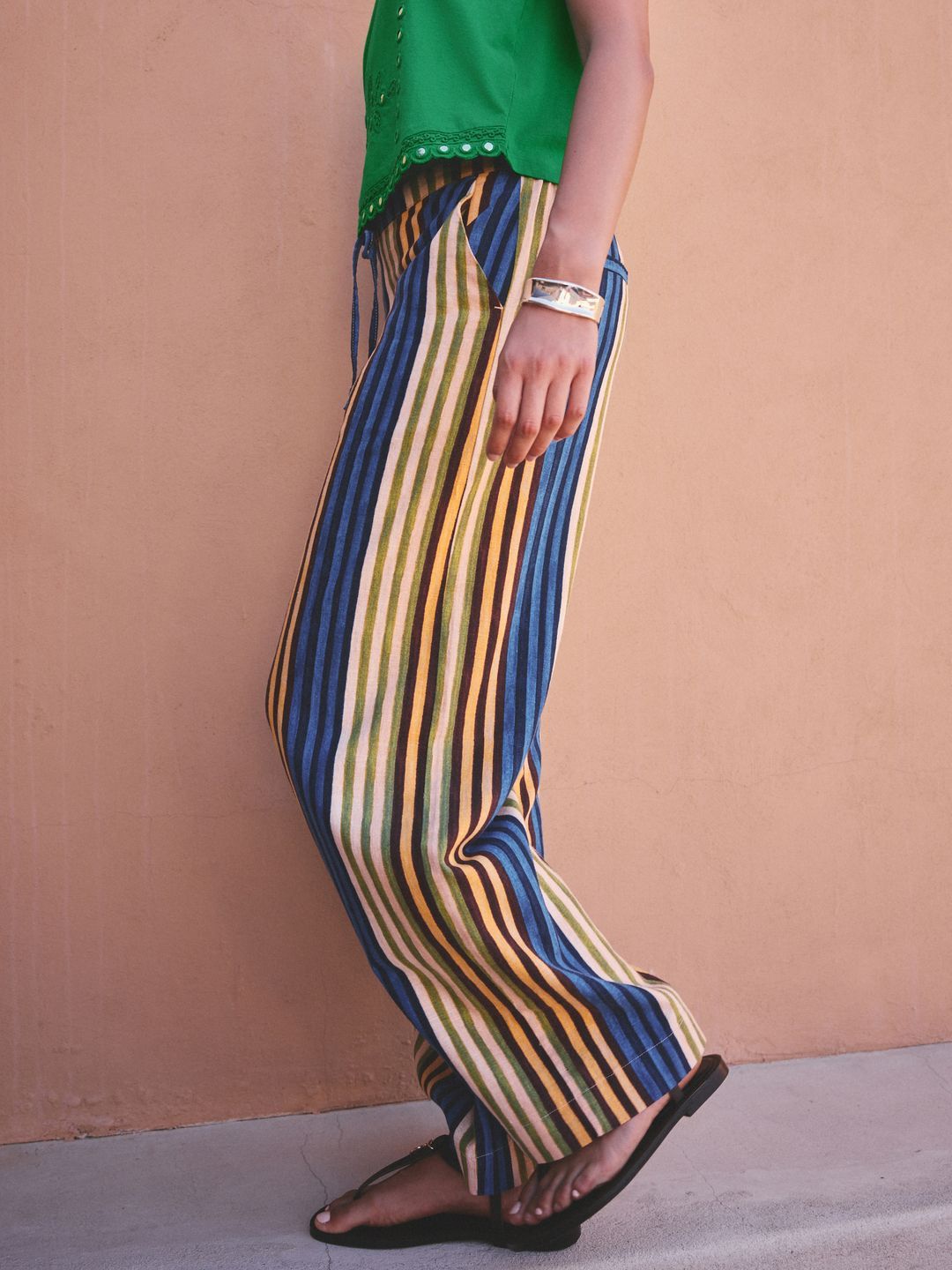 NEXT Women Striped High-Rise Trousers-picture-18
